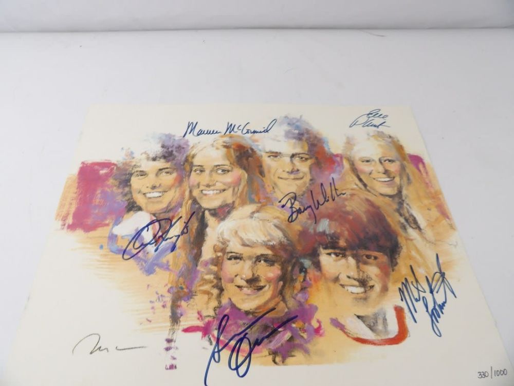 Lot 307: Limited Edition Autographed The Brady Bunch Lithograph