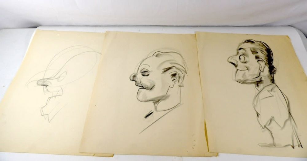 Lot 315: Famed Character Actor Sig Ruman Artist Sketches