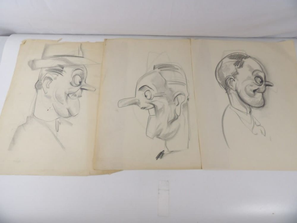 Lot 316: Famed Character Actor Sig Ruman Artist Sketches