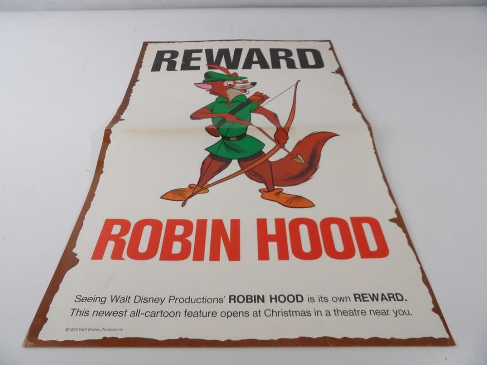 Lot 324: Original 1973 Walt Disney Robin Hood Movie Promo Poster