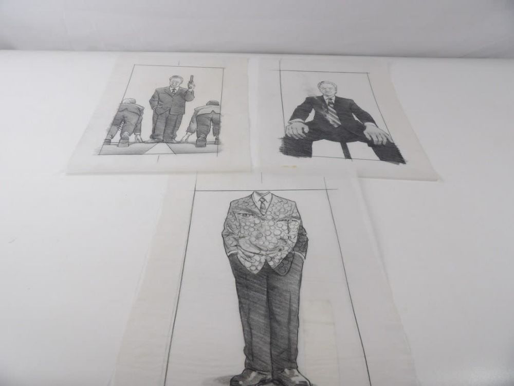 Lot 332: Bill Maher Tonight Tv Series Promotional Art Sketches