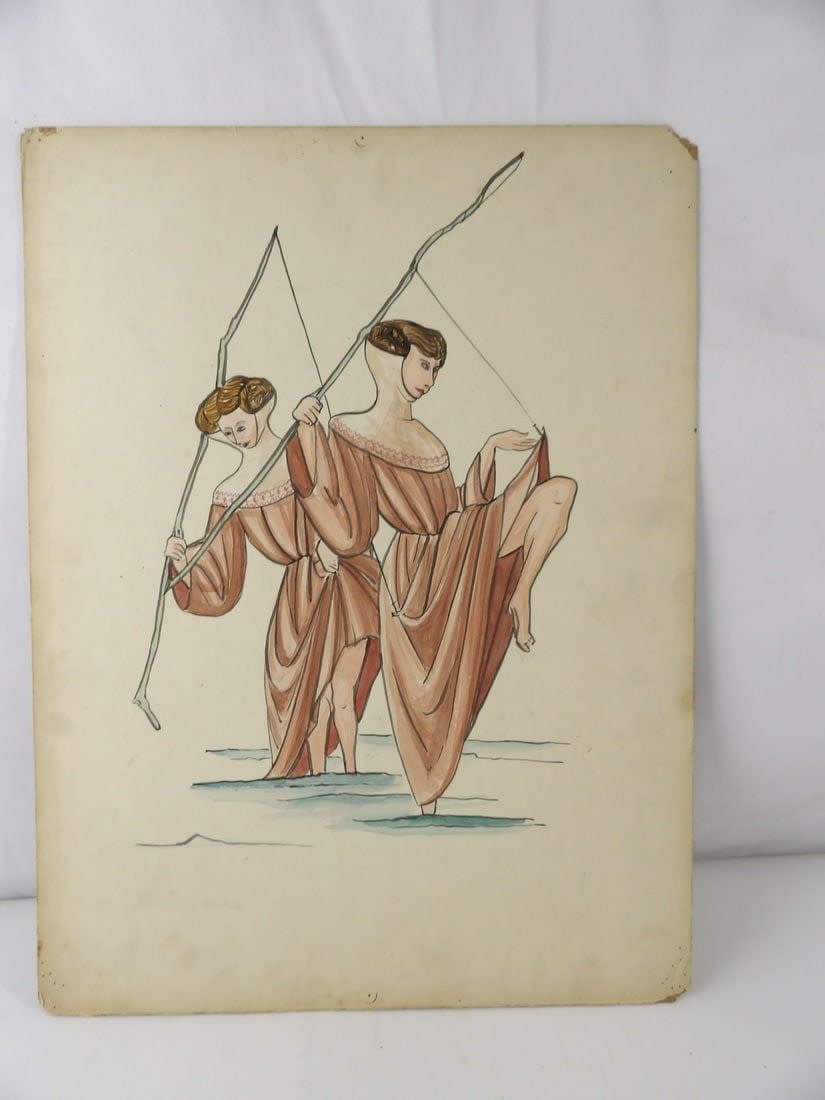 Lot 340: Original 1959 Solomon and Sheeba Costume Design Watercolor