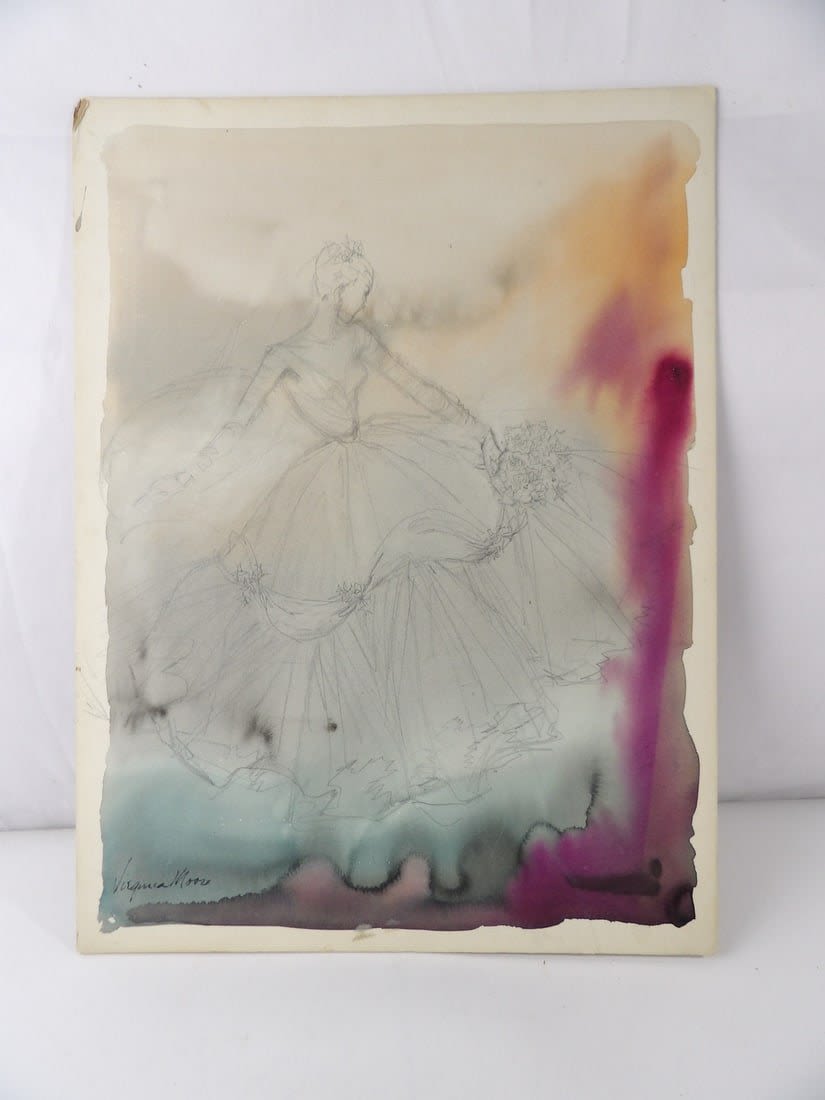 Lot 342: Virgina Moore Original Costume Design Watercolor