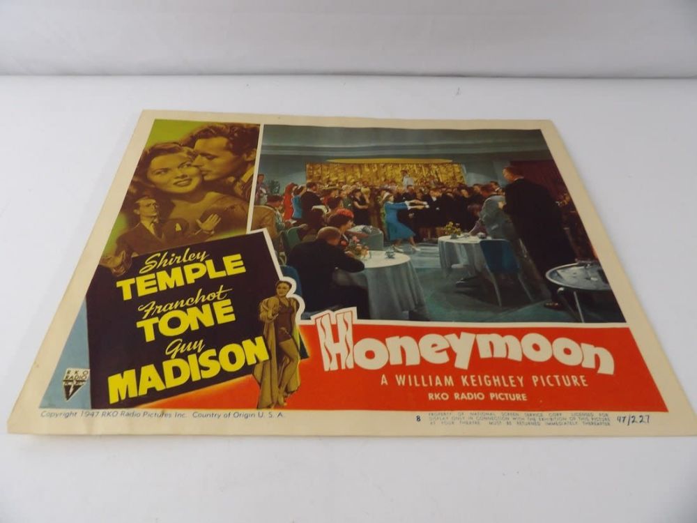 Lot 347: Original 1947 Honeymoon Starring Shirley Temple Lobby Card