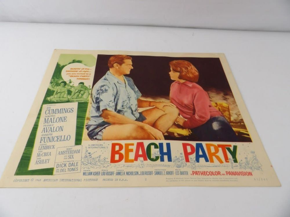 Lot 348: 1963 Beach Party Starring Frankie and Annette Lobby Card