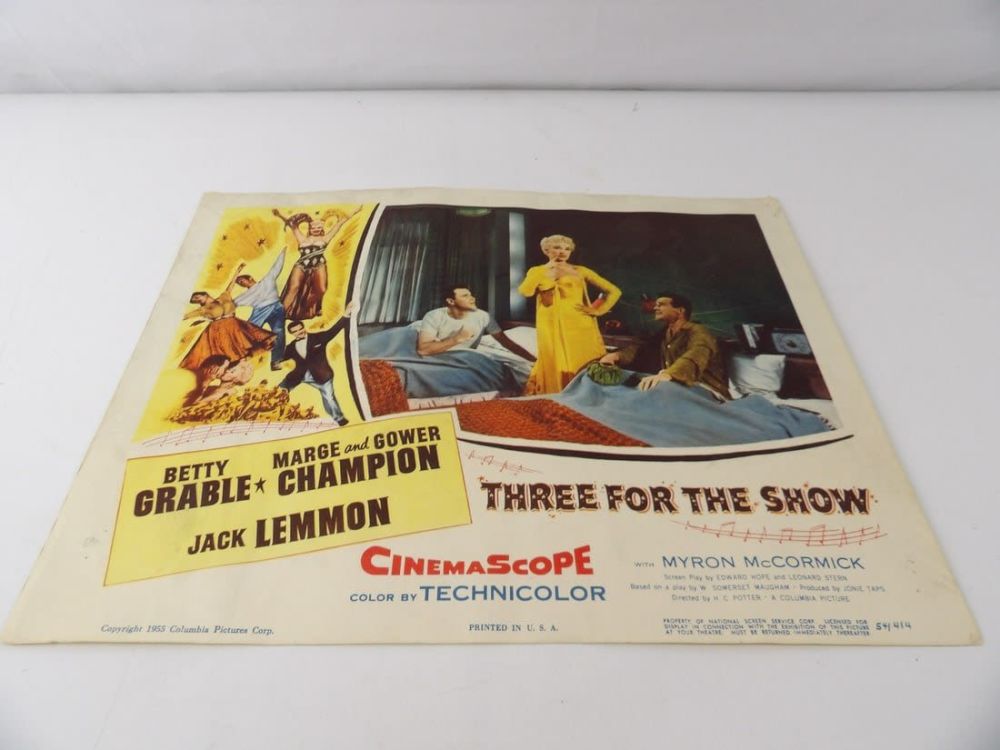 Lot 349: 1955 Three For The Show Starring Betty Grable Lobby Card