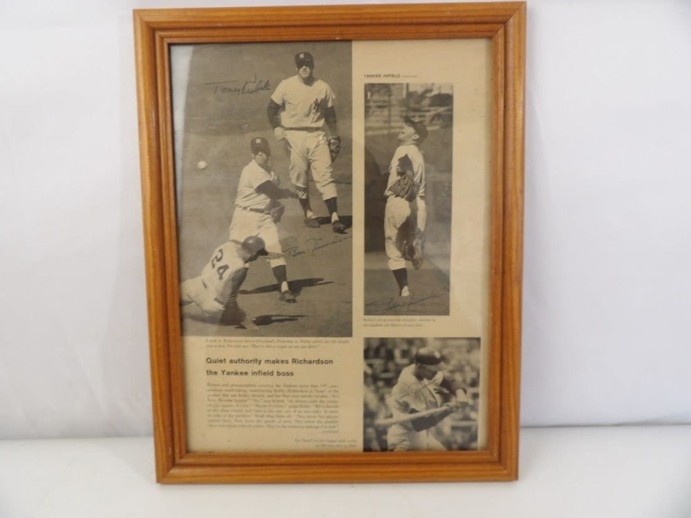 Lot 395: Tony Kubek and Bobby Richardson Framed Autograph Article