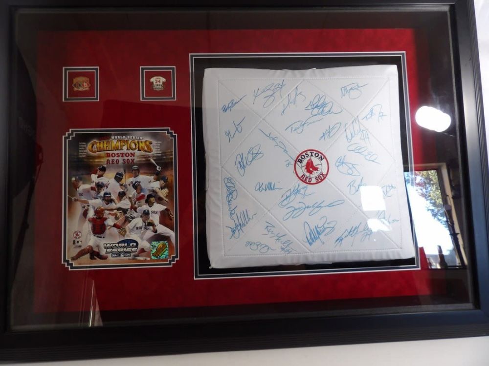 Lot 406: 2004 World Series Champions Boston Red Sox Team Signed Base