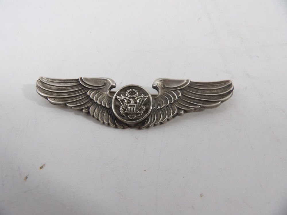 Lot 414: WW2 WWII Amico Sterling Pinback Full Size Aircrew Wing