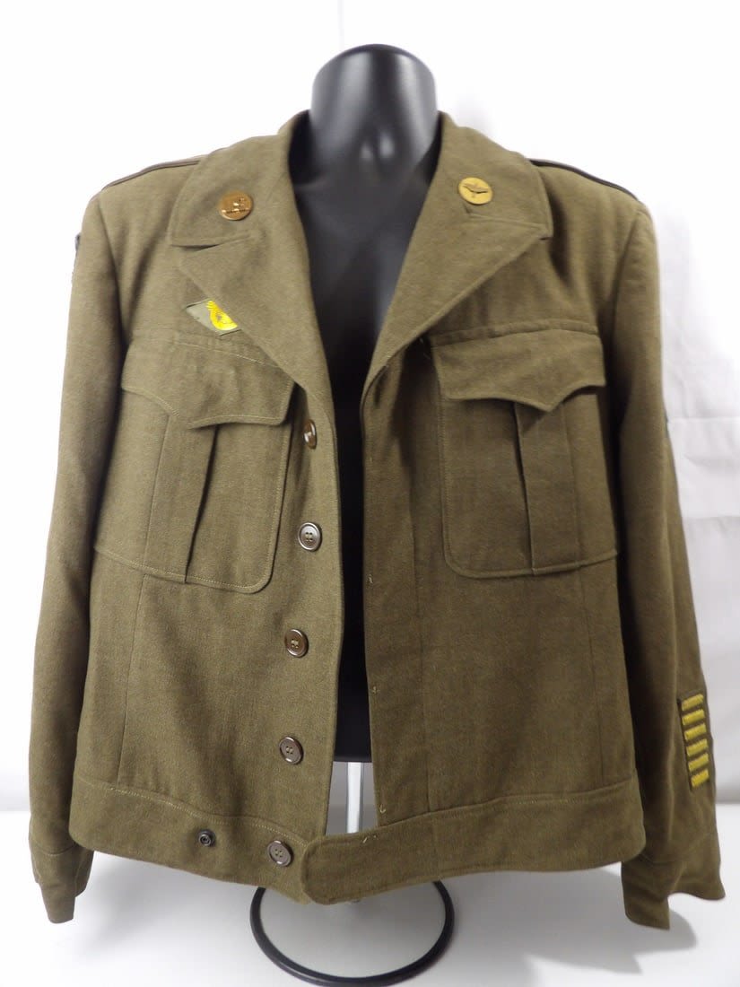 Lot 445: Stunning WW2 AAF MAAF Bullion Patched Ike Jacket
