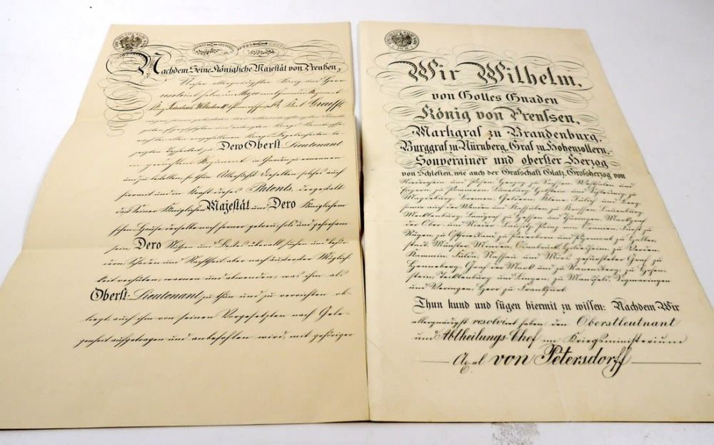 Lot 456: Wilhelm the 1st and Wilhelm the 2nd original Signed Documents