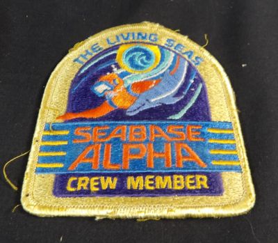 Original 1987 Walt Disney Epcot Centers The living Seas Crew Patch - SIGNED. Signed on the back 