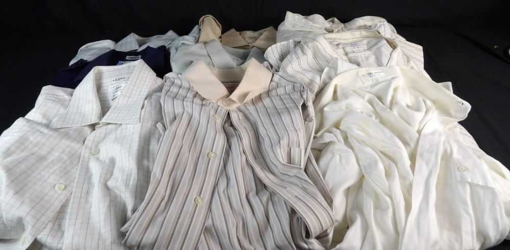 Lot 22: Vintage lot of Mens Designer Dress shirts from Abc Studios, Disney and Western Costume Company