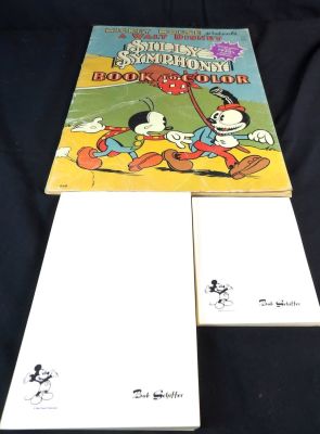 Vintage lot of Walt Disney Productions Coloring Book and Rare Bob Schiffer stationary. Creases 