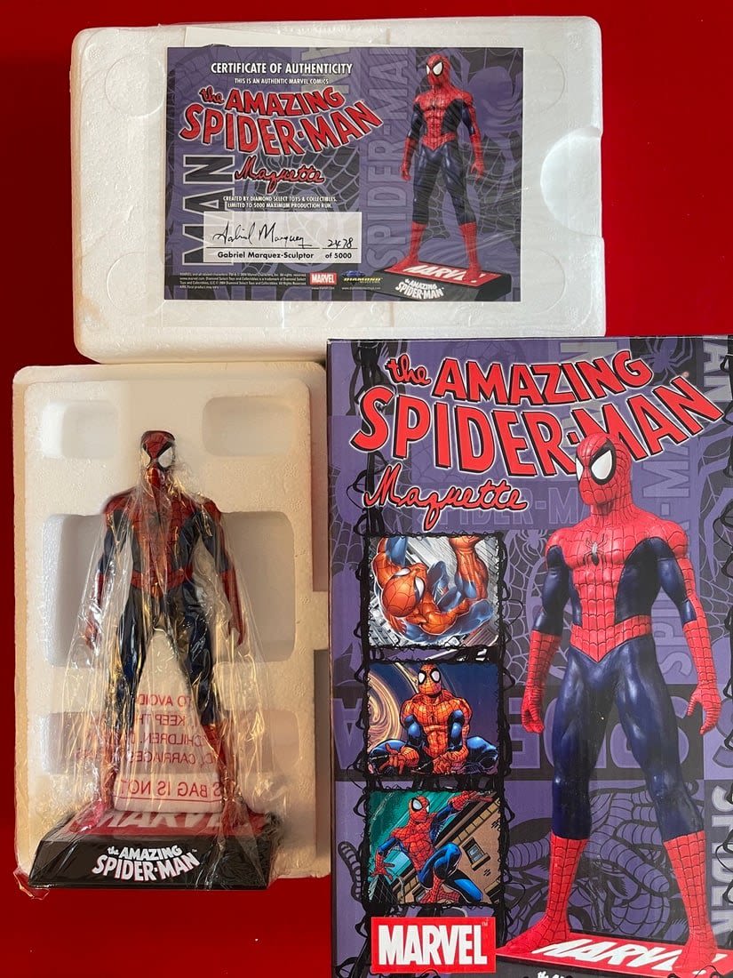 Lot 697: 2004 Spider-Man Statue Marquez Signed LE NIB