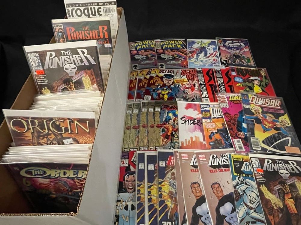 Lot 708: Full Box Comic Book Lot The Punisher and More