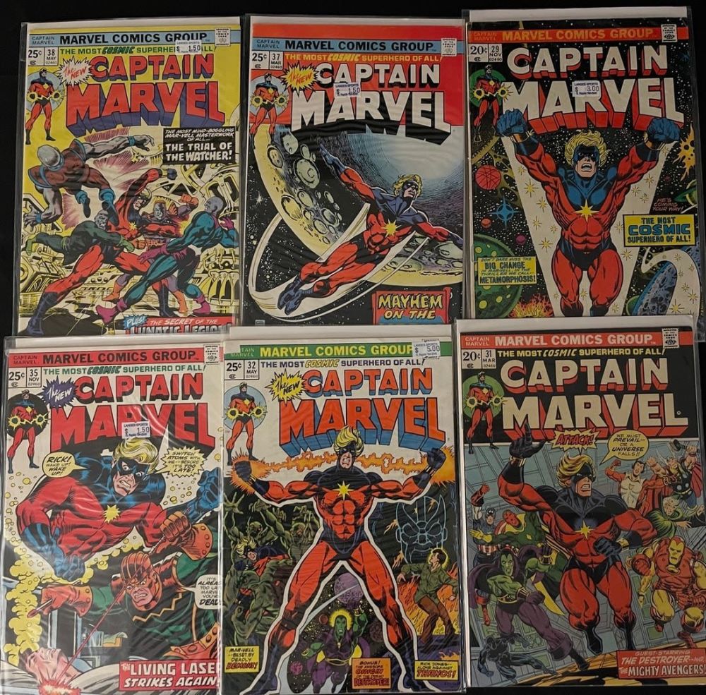Lot 724: Captain Marvel Comic Book Lot - Silver to Early Bronze Keys