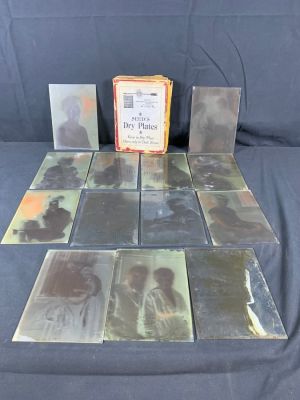 Lot of antique M.A Seeds Dry Plates Glass Negatives. Lot Includes 12 negatives including a 