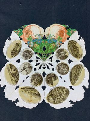 Rare 1800's Ph Frey & Co's souvenir rose. Depicts 28 steel engraved photographs of various 