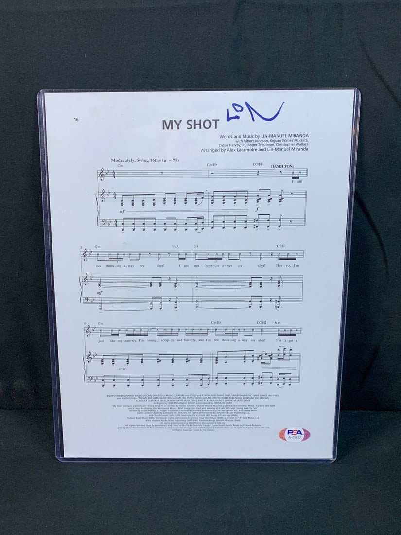 Lot 99: Lin Manuel Miranda Autographed "My Shot" Photo