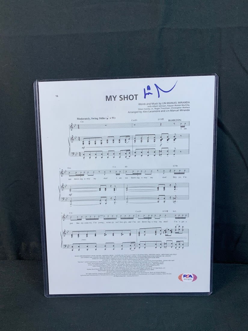 Lot 100: Lin Manuel Miranda Autographed "My Shot" Photo