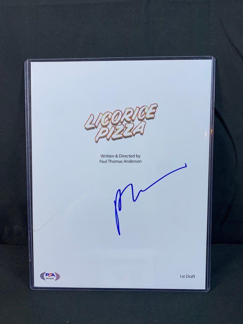 Lot 102: Paul Thomas Anderson Autographed Licorice Pizza Photo