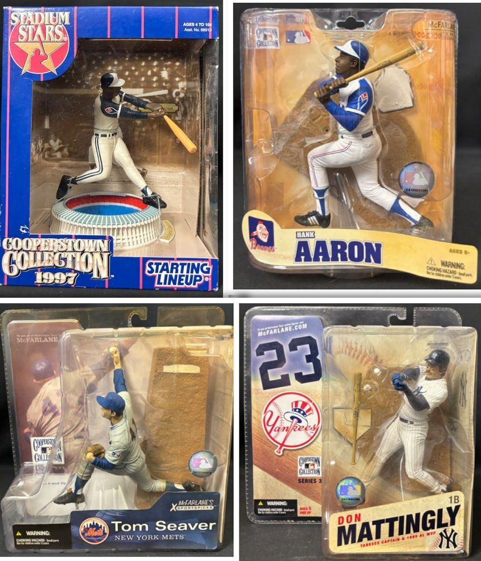 Lot 4: McFarlane and Starting Lineup Lot - 4 - Aaron, Seaver, Mattingly