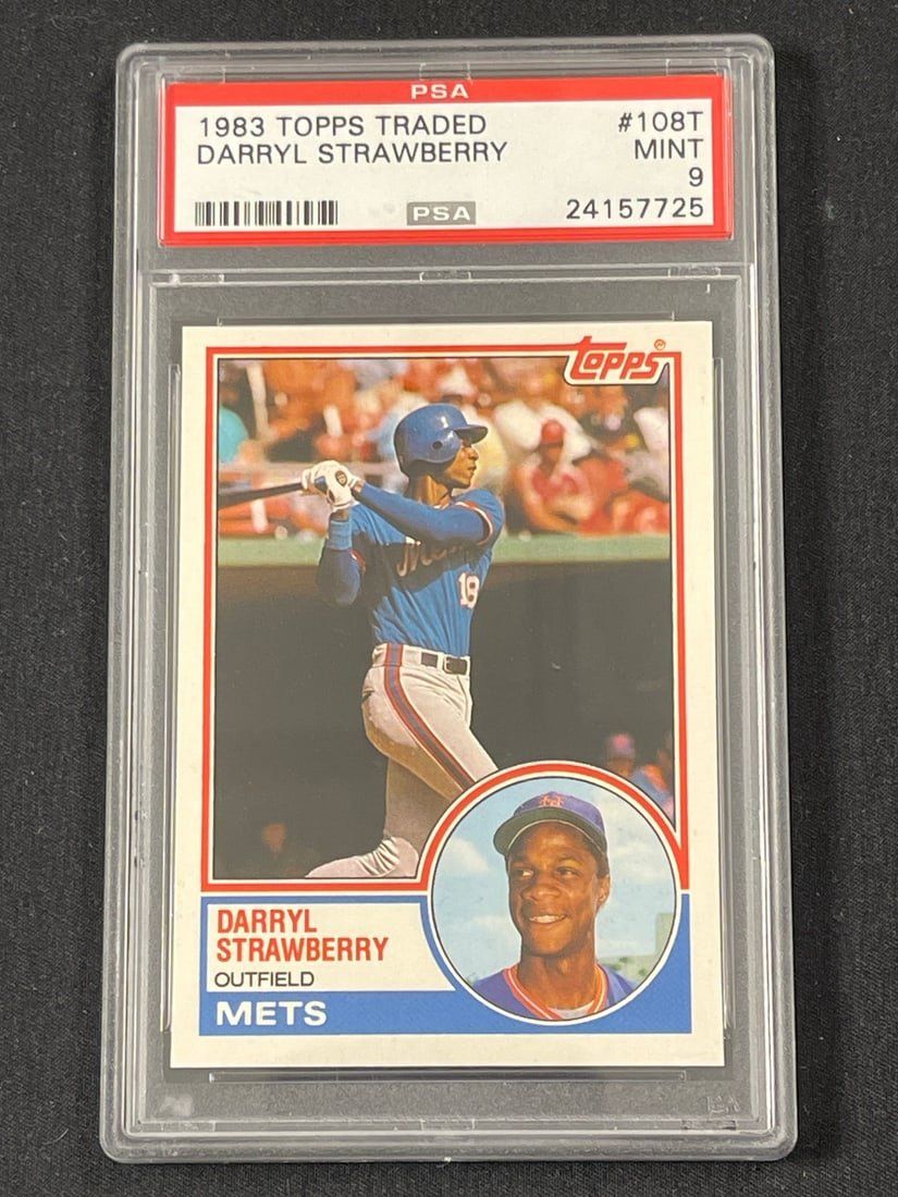 Lot 89: 1983 Topps Traded Darryl Strawberry PSA MINT 9 card Rookie