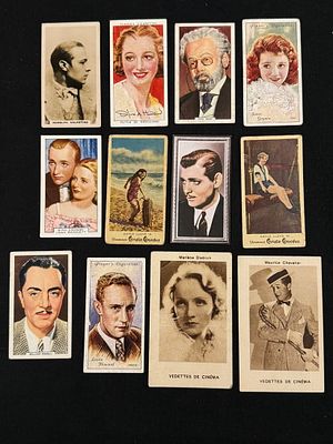 1920s - 1930's Film Star Tobacco Cards - Valentino, Gable, Crosby. Stars of the Golden Age of 