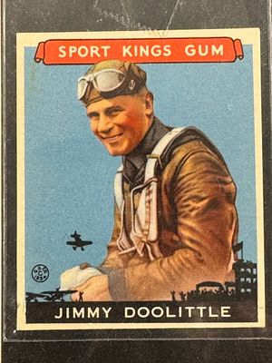 1933 Goudey Sport Kings Jimmy Doolittle #28. Exeptional example. Marks on back including tape 