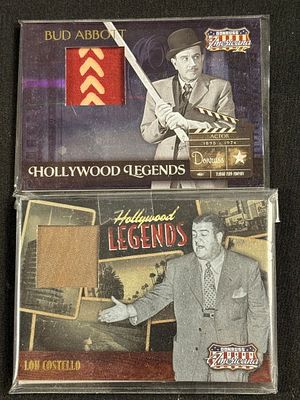 Donruss Hollywood Legends Bud Abbott and Lou Costello Materials Cards. Includes both as shown
