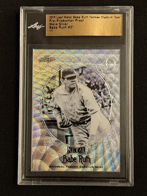 2019 Leaf Metal Babe Ruth Yankee Stadium Seat Pre-Production Proof 1/1. Wave Silver Babe Ruth 