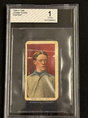 1909 E95 Philadelphia Caramel Johnny Evers Portrait - Beckett 1 HOF. Misidentified in Beckett 