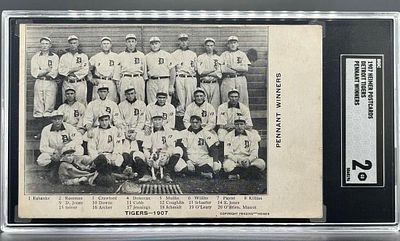 1907 Heimer Post Cards Ty Cobb Detroit Tigers Pennant Winners Pop 1/3 - RARE. Extremely rare 
