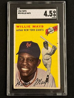 1954 Topps Willie Mays #90 SGC 4.5. Very clean example- with great centering