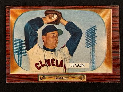 1955 Bowman Bob Lemon #191 - NM HOF. Ungraded but an outstanding example