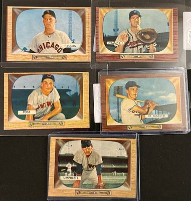1955 Bowman High Grade Baseball Card Lot (5). Minor stars and generally nice lot of 1955 Bowman 