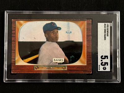 1955 Bowman Ernie Banks #242 SGC 5.5. Scarce card in higher grades