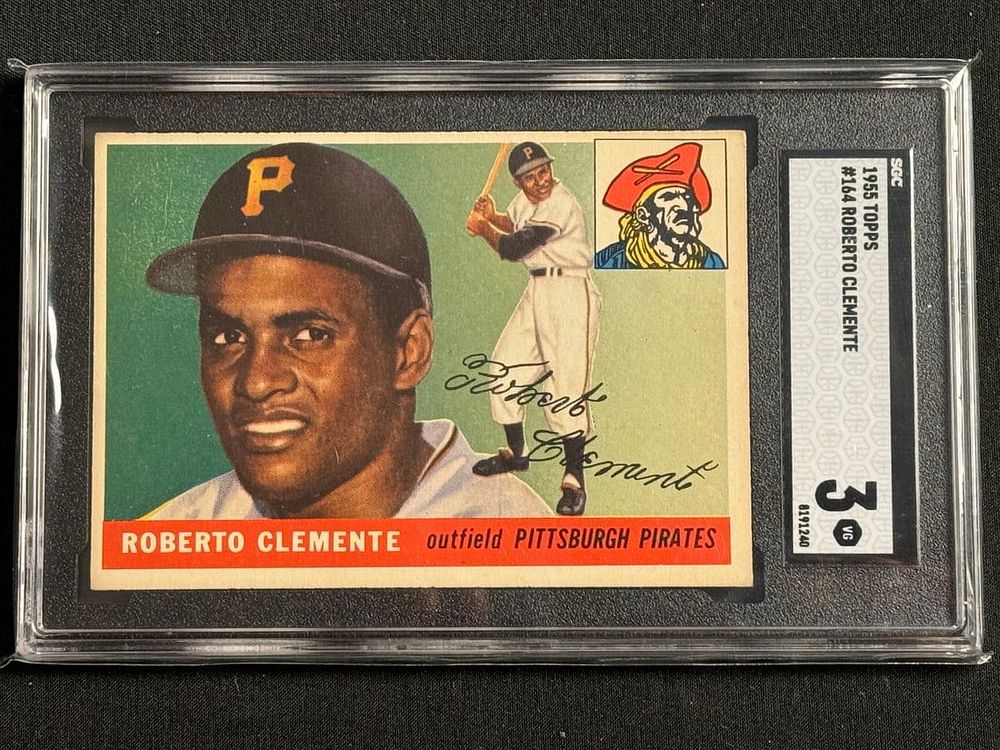 Lot 34A: 1955 Topps Roberto Clemente #164 RC SGC 3
