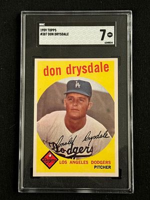 1959 Topps Don Drysdale #387 SGC 7. High grade example