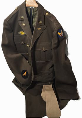 WWII Cadet Pilot Uniform with Tie and Laundry Number Custom Belt Configuration
