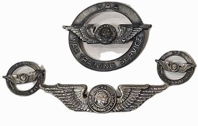 RARE Set of CAA Pilot Training Insignia War Training Set of 4
