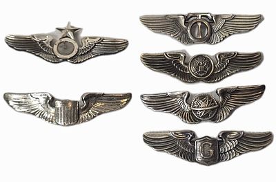 WWII & Post WWII Wings Pilot, Navigator, Glider, Tech Observer, Crewmember. WWII and Post WWII 