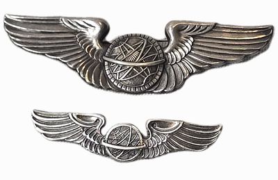 WWII Navigator Set 3in Sterling & Rare 2in Balfour Amazing set of Wings. WWII Navigator Set 3in 