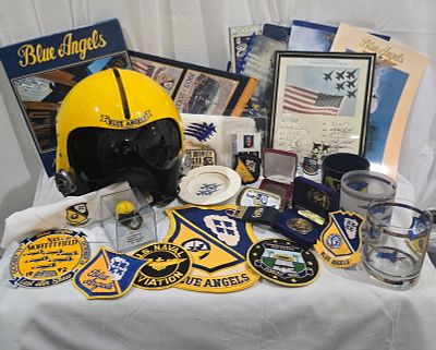 Life long estate collection of Blue Angels fan, Huge LOT HGU 33 Misc Autographs Navy Flight Team. 