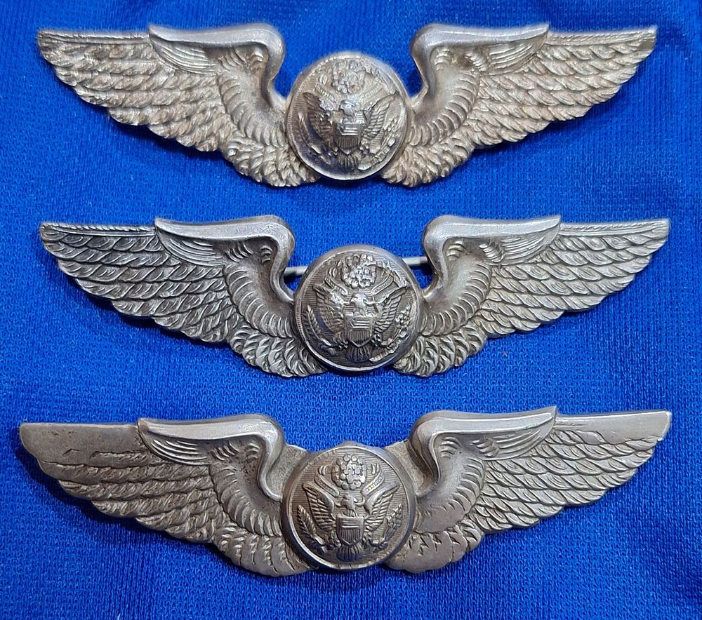 Lot 75: WWII British / English Theater made - Trio of U.S. Aircrew Wings