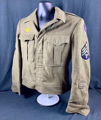 Beautiful named double bullion patched WW2 WWII occupied German 3rd army/European Civil affairs Ike