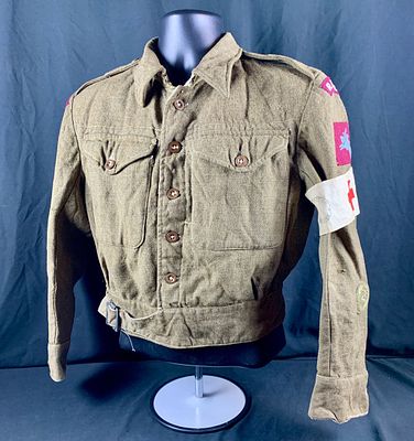 WW2 WWII British Army 133rd parachute field ambulance RAMC battle dress tunic. Paratrooper medic 