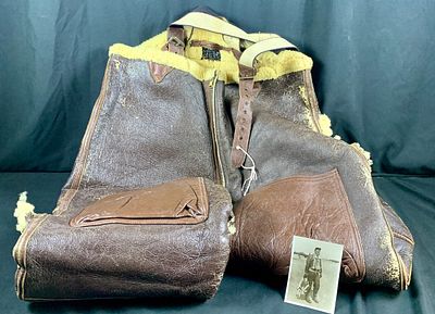 WW2 WWII USAAf Leather Shearling B-1 Flight pants. Please note these are in fair condition. 