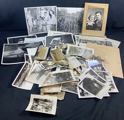 Large lot of WW2 WWII US military photographs and paperwork. Items as shown